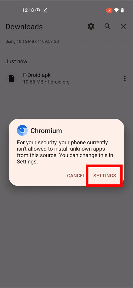 Tap on Settings