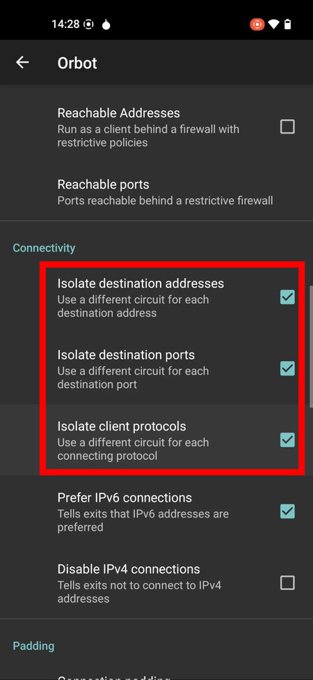 Connectivity
Settings