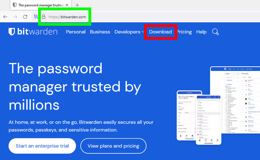 Bitwarden
homepage