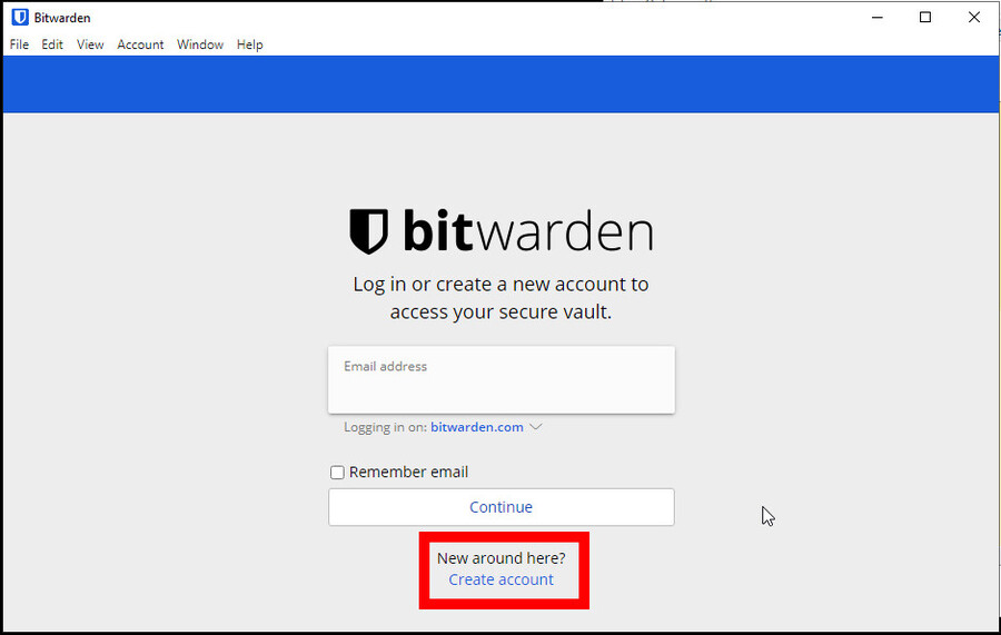 Bitwarden login
window