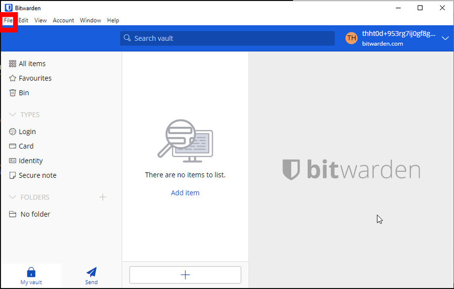 Bitwarden UI