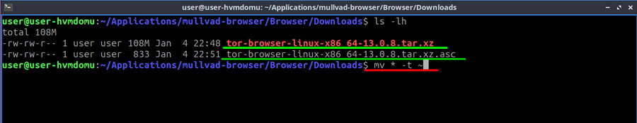 Downloads
directory in the terminal